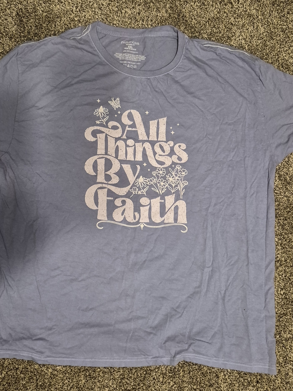 maurices Blue "All Things By Faith" Graphic Tee - Picture 3 of 3